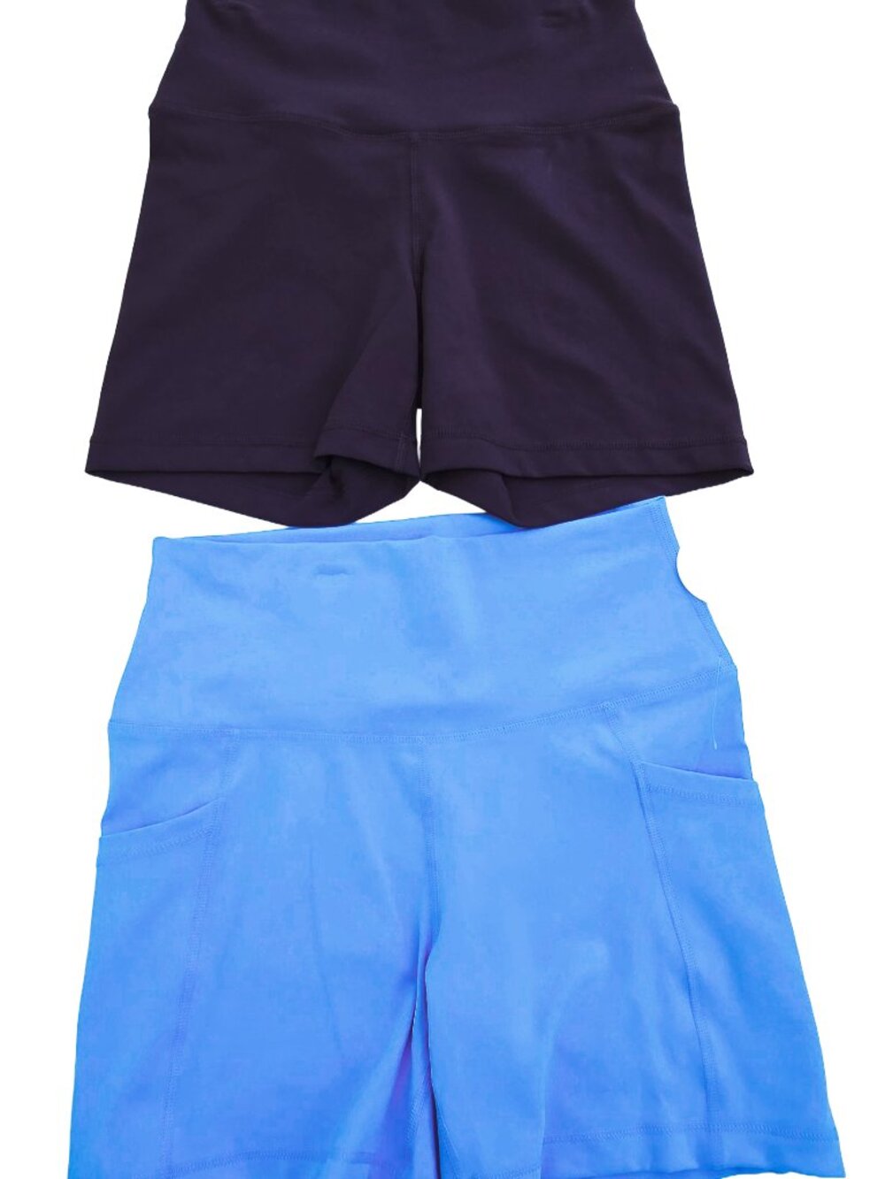 NWT $78 Activewear Yogalicious Blue/Brown Lux Tribeca 5" & Everyday 5" Short M